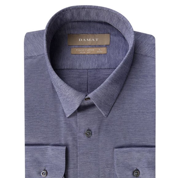 DAMAT Navy Patterned Dress Shirt (Slim Fit) - Picture 1 of 4